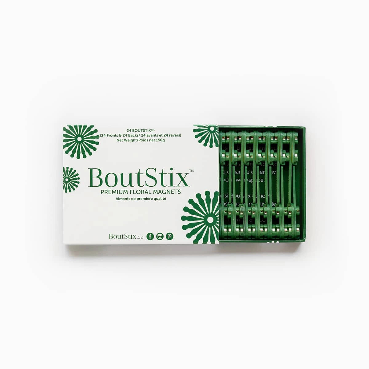 BoutStix boutonniere magnets 24-pack — pin-free floral fasteners for boutonnieres and corsages