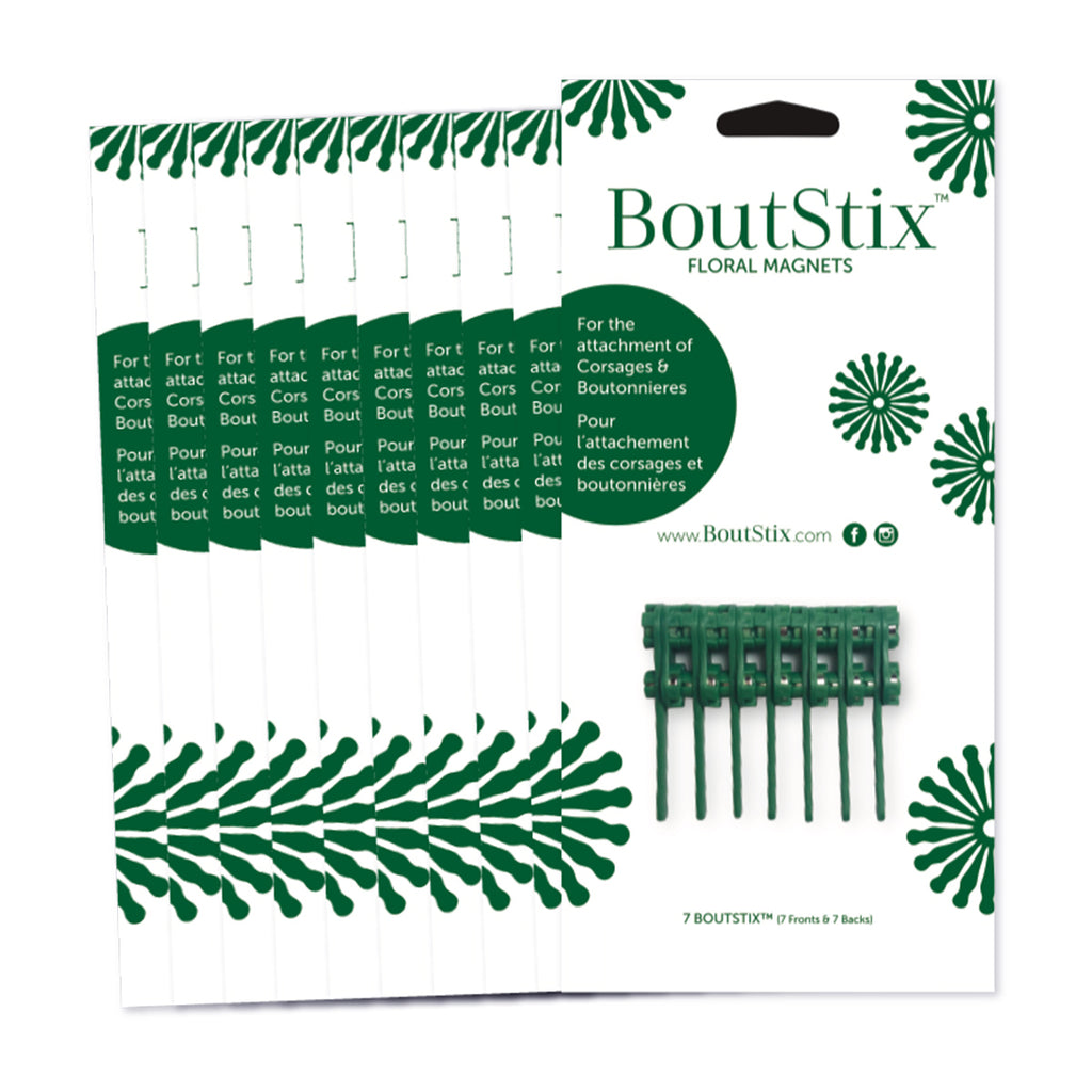 10 Packages of 7 Boutstix Premium Floral Magnets